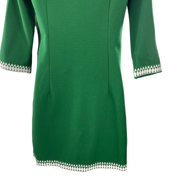 Tuckernuck NEW Miguelina Green Embroidered Shift Mini Dress Size 2XS - Picture 8 of 10